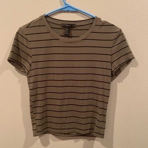 army green/ black striped tshirt